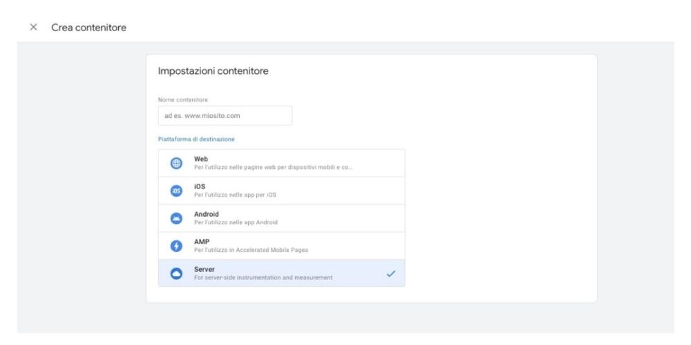 Google Tag Manager: impostazioni